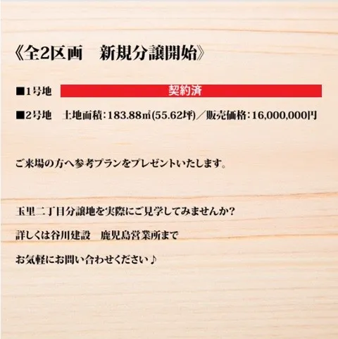 【鹿児島】鹿児島市玉里団地2丁目分譲地